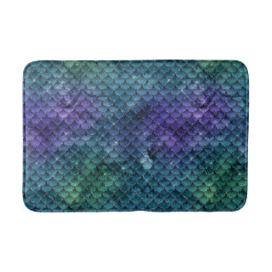 Blauwgroen Aqua Paarse Mermaid Sparkle Badmat