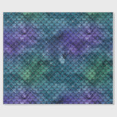 Blauwgroen Aqua Paarse Mermaid Sparkle Cadeaupapier (Vlak)
