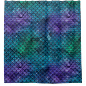 Blauwgroen Aqua Paarse Mermaid Sparkle Douchegordijn (Voorkant)