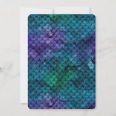 Blauwgroen Aqua Paarse Mermaid Sparkle Glitter Kaart (Achterkant)
