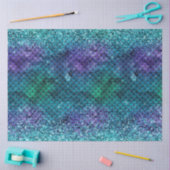 Blauwgroen Aqua Paarse Mermaid Sparkle Glitter Tissuepapier (Craft)
