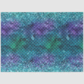 Blauwgroen Aqua Paarse Mermaid Sparkle Glitter Tissuepapier (Voorkant)