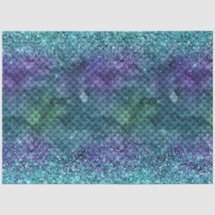 Blauwgroen Aqua Paarse Mermaid Sparkle Glitter Tissuepapier