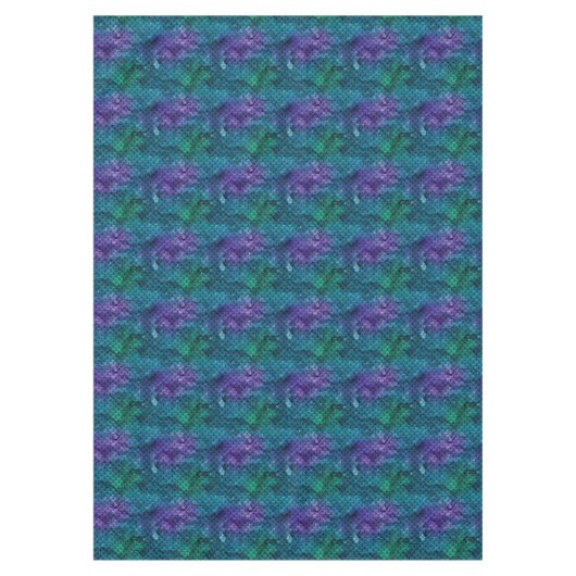 Blauwgroen Aqua Paarse Mermaid Sparkle Tafelkleed (Voorkant)