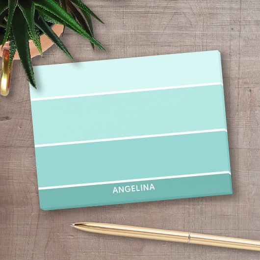 Blauwgroen Aqua Paint Chips - Jouw naam toevoegen Post-it® Notes