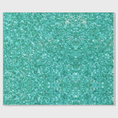 Blauwgroen aqua prettig spinkelend glitterpatroon cadeaupapier (Vlak)
