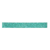 Blauwgroen aqua prettig spinkelend glitterpatroon satijnen lint (Voorkant)