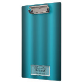 Blauwgroen Aqua Shine Elegant Chic Glam Gepersonal Klembord (Links)