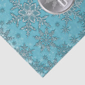 Blauwgroen Aqua Silver Snowflakes Winter Wonderlan Tissuepapier (Detail)