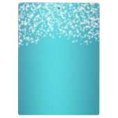 Blauwgroen Aqua Sparkle Mousserende Lichten Gepers Klembord (Achterkant)