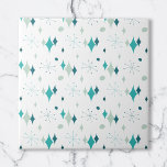 Blauwgroen, Aqua Starburst Mid Century Modern Patr Tegeltje<br><div class="desc">Dit abstracte retro-ontwerp combineert een middeneeuws starburst en moderne vormen en weerspiegelt retro  vibes. Ideaal voor mensen die van de retro en  esthesie houden.</div>