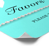 Blauwgroen Aqua Tiffany Baby shower Favorieten Sig Poster (Hoek)
