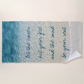 Blauwgroen Aqua Turquoise Blue Ocean Surf Waves Strandlaken (Voorkant)