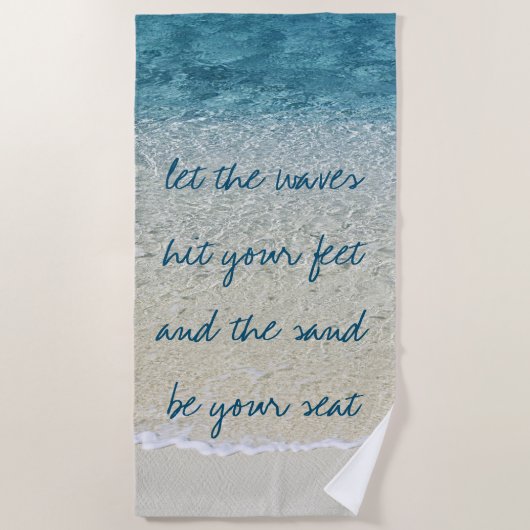 Blauwgroen Aqua Turquoise Blue Ocean Surf Waves Strandlaken (Voorkant)