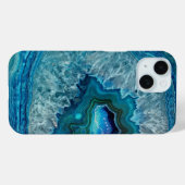  Blauwgroen Aqua Turquoise Geode Rock Pattern Case-Mate iPhone Case (Achterkant (horizontaal))