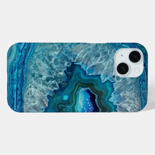 Blauwgroen Aqua Turquoise Geode Rock Pattern Case-Mate iPhone Case (Achterkant (horizontaal))