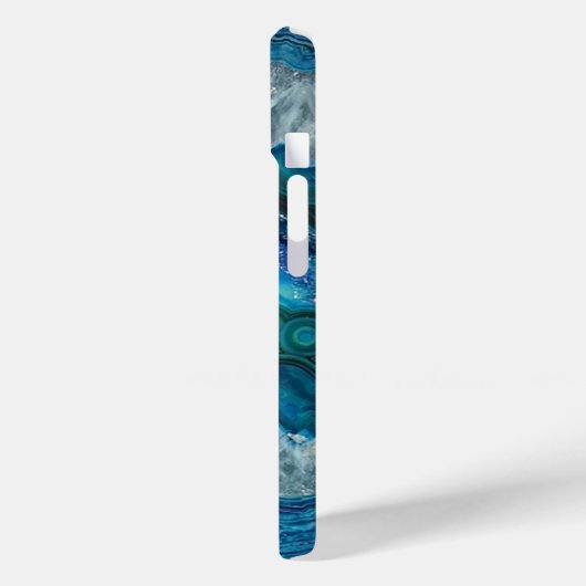 Blauwgroen Aqua Turquoise Geode Rock Pattern Case-Mate iPhone Case (Achterkant / Links)