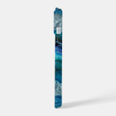 Blauwgroen Aqua Turquoise Geode Rock Pattern iPhone 15 Case (Linkerkant)