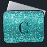 Blauwgroen Aqua Turquoise Glitter Sparkle Monogram Laptop Sleeve<br><div class="desc">Chique Blauwgroen Aqua Turquoise Glitter Sparkle Luxury Glam Monogram Laptop Sleeve,  met gedurfde,  chunky,  faux aqua blue (turquoise blauwgroen) glitter en uw aangepaste monogram. Neem contact met ons op via cedarandstring@gmail.com als u hulp nodig hebt bij het ontwerp of om te informeren naar overeenkomende producten.</div>