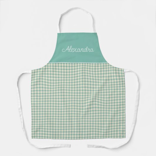  Blauwgroen/Aqua Volwassene Gepersonaliseerd Koken Schort (Voorkant)