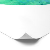 Blauwgroen Aqua Waterverf Yin Yang Taoism Balans Poster (Hoek)