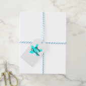 Blauwgroen Aqua White Merry kerst Cadeaulabel (Met Touw)