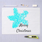 Blauwgroen Aqua White Merry kerst Tissuepapier (Craft)