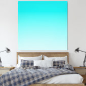 Blauwgroen aquagradiënt canvas afdruk (Insitu (Slaapkamer))