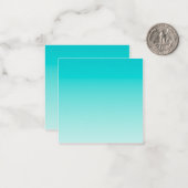 Blauwgroen aquagradiënt notitiekaartje (Voorkant / Achterkant in situ)