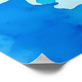 Blauwgroen Aquarel Abstract Patroon Poster (Hoek)
