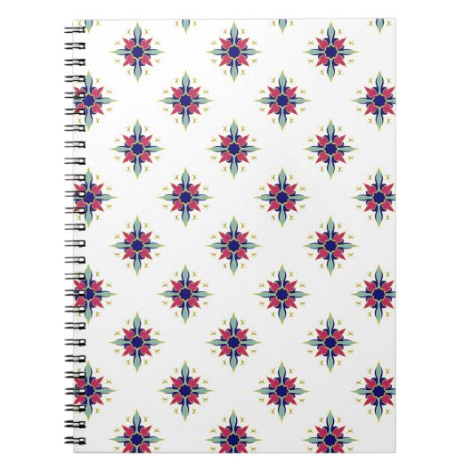 Blauwgroen Arabisch gepatterde spiraal Notitieboek (Voorkant)