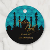Blauwgroen Arabische nacht Bedankjes Labels (Achterkant)