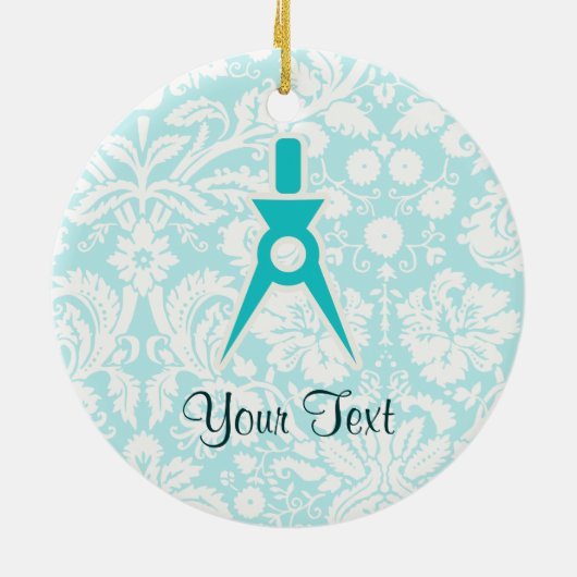 Blauwgroen architect keramisch ornament (Achterkant)