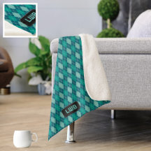 Blauwgroen argyle-patroon - Cozy Knit-kijk: voeg i