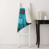 Blauwgroen Argyle Sherpa Deken (In situ)