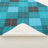 Blauwgroen Argyle Sherpa Deken (3/4)