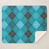 Blauwgroen Argyle Sherpa Deken (Voorkant (horizontaal))