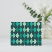Blauwgroen argylpatroon briefkaart (Staand voorkant)