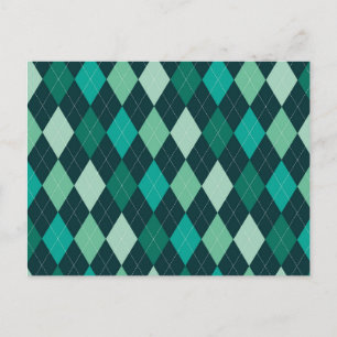 Blauwgroen argylpatroon briefkaart