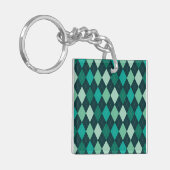 Blauwgroen argylpatroon sleutelhanger (Voorkant Links)
