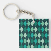Blauwgroen argylpatroon sleutelhanger (Voorkant)