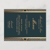 Blauwgroen Art Alternative Wedding Menu Table Numb (Achterkant)