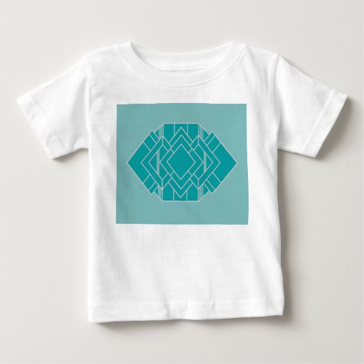 Blauwgroen art deco quilt geïnspireerd (Voorkant)