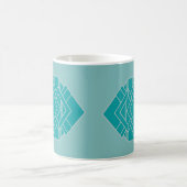 Blauwgroen art deco quilt geïnspireerd koffiemok (Center)