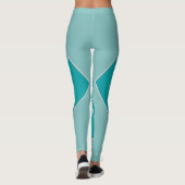 Blauwgroen art deco quilt geïnspireerd leggings (Achterkant)