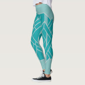 Blauwgroen art deco quilt geïnspireerd leggings (Links)