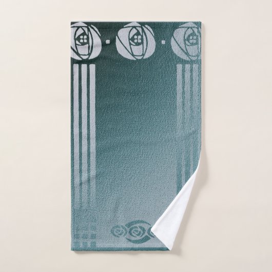 Blauwgroen Art nouveau, Charles Mackintosh, ontwer Handdoek (Handdoek)