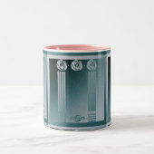 Blauwgroen Art nouveau, Charles Mackintosh, ontwer Tweekleurige Koffiemok (Center)