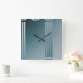 Blauwgroen Art nouveau, Charles Mackintosh, ontwer Vierkante Klok (Huis)