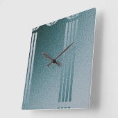 Blauwgroen Art nouveau, Charles Mackintosh, ontwer Vierkante Klok (Hoek)